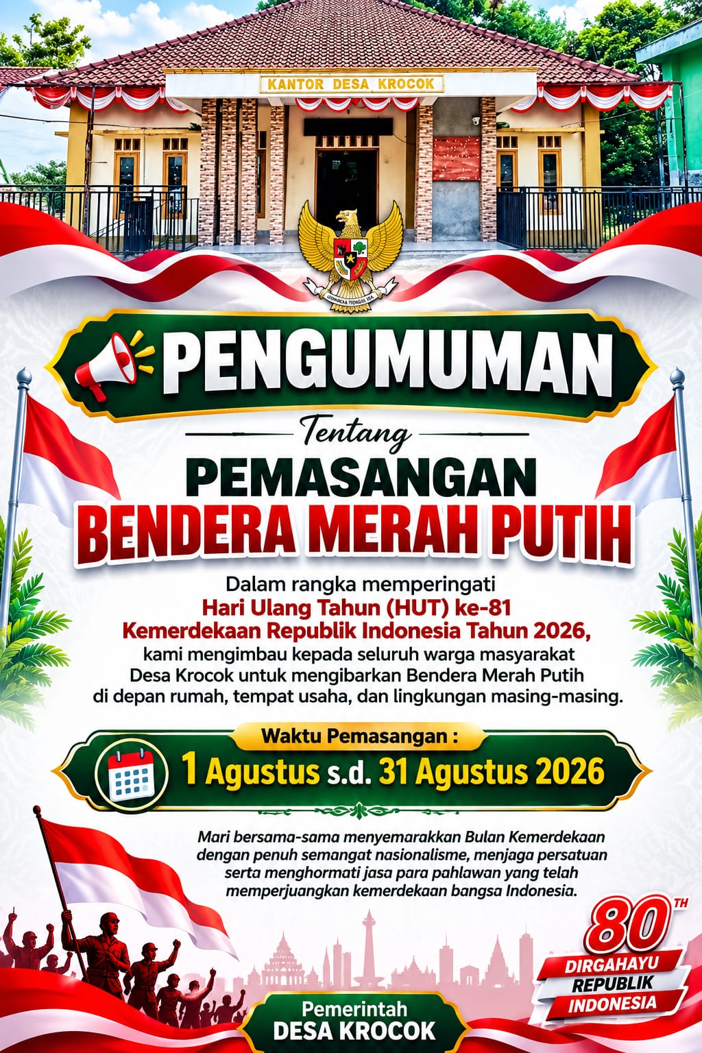 Pengumuman Pemasangan bendera